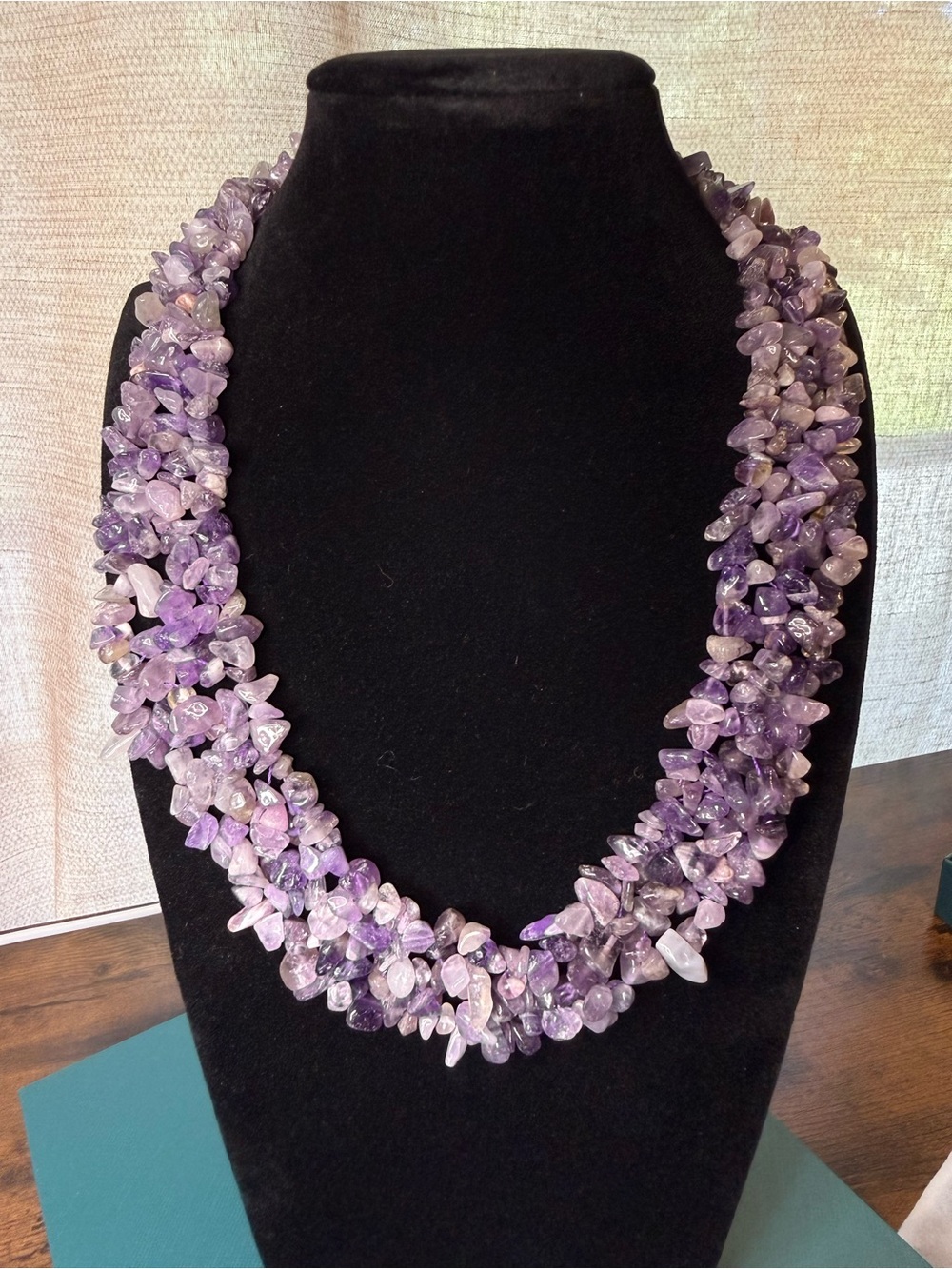 Multi-Strand Amethyst Chip Necklace | Purple Gemstone Statement Necklace